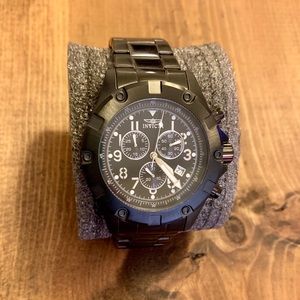 Invicta Chronograph Black Stainless Steel Watch